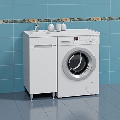 СанТа Мебель для ванной под стиральную машину Лондон 100 L белая – фотография-4